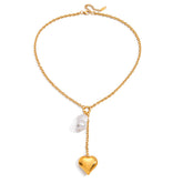 Elara Heart Pearl Necklace